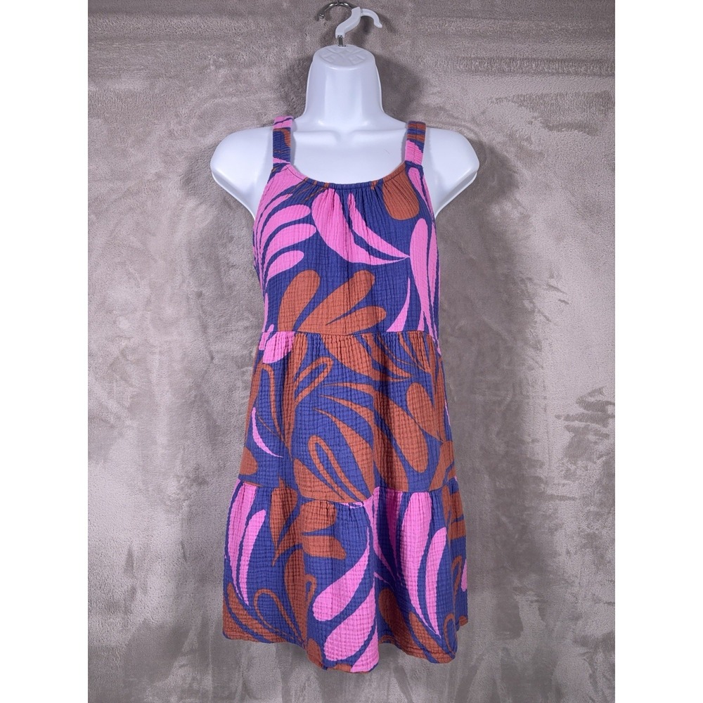 Marine Layer Leila Double Cloth Dress Womens XS Multicolor Tropical Mini